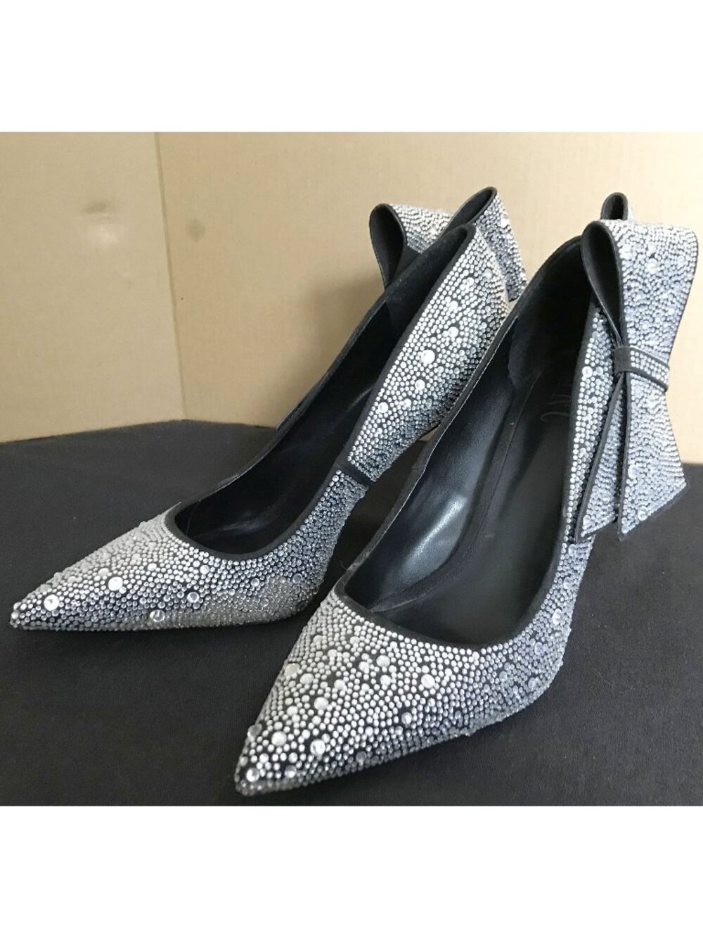 INC International Concepts  Rhinestone Pump Heels in Silver / Black,  Size 8